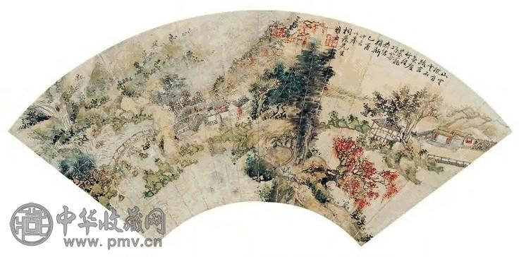 徐邦达 1945年作 山水 扇面 纸本