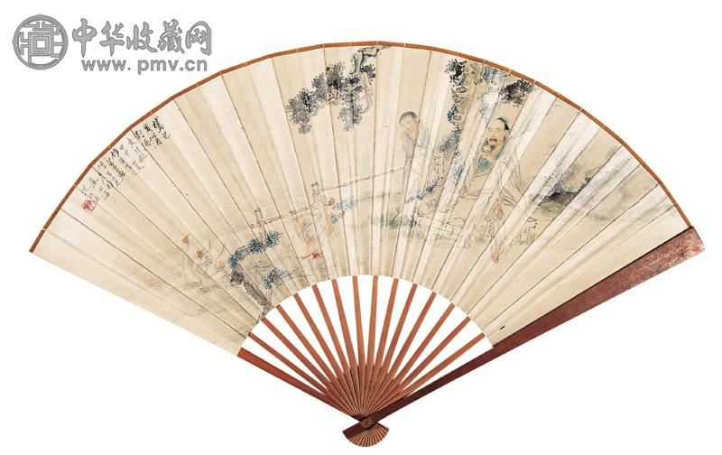 沈心海 羲之爱鹅图 设色纸本