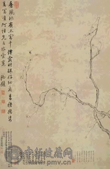 张照 仙露娇姿图 立轴 水墨绫本