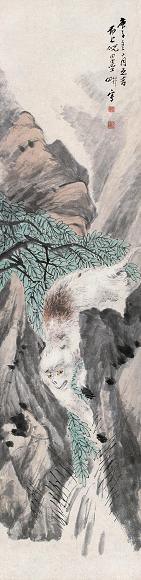 倪田 白猿 立轴 纸本