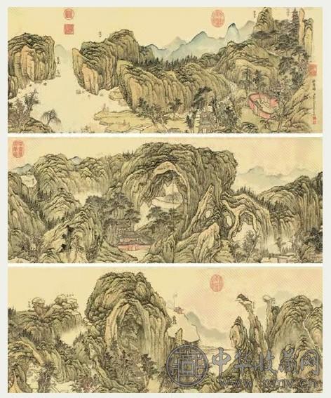 钱维城 雁荡图 手卷 设色纸本