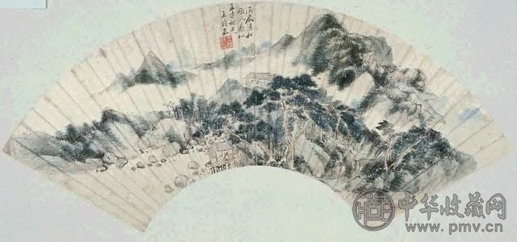王时敏 仿大痴山水 扇面 纸本