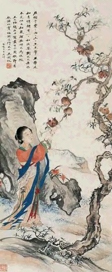 近现代 朱梅邨 仕女 镜心