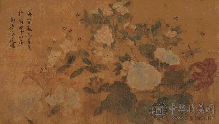 蒋廷锡 1710年作 花卉 立轴 设色绢本