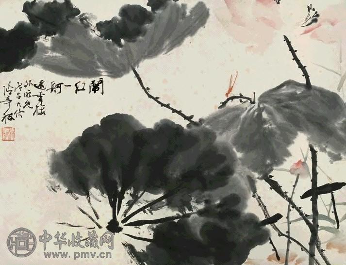 张辛稼 1978年作 闹红一舸图 立轴 设色纸本