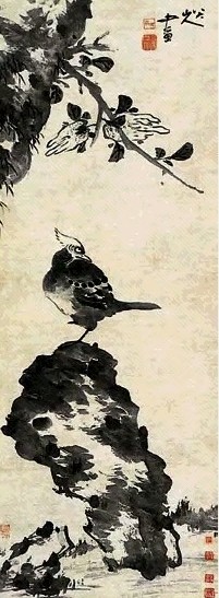 八大山人 花鸟 轴 纸本水墨