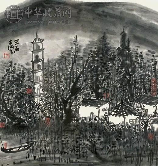 曾宓 山水 镜心 水墨纸本