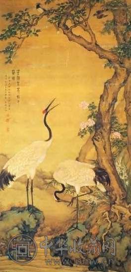 沈铨 富贵仙寿图 轴