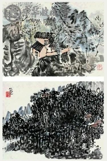 近现代 陈子庄 山水 镜心(2幅)