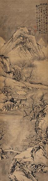 高其佩 1692年作 雪满山林 立轴 水墨绢本