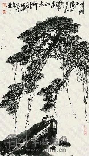 刘宝纯 松树 立轴 水墨纸本