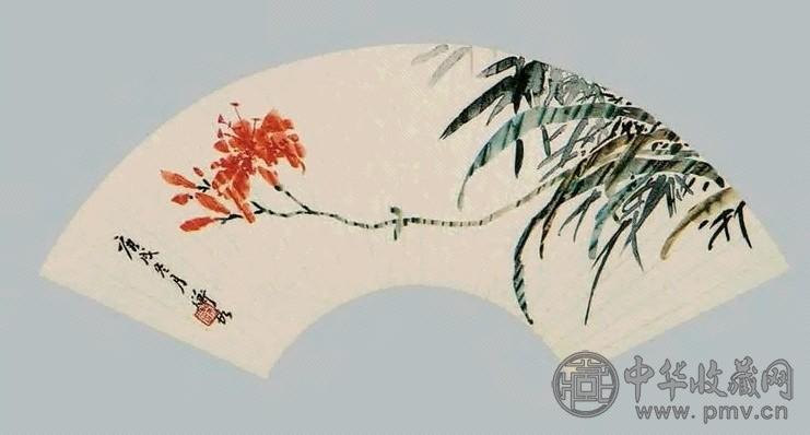 陈师曾 花卉 扇面 纸本