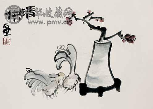 陈子庄 清供 镜心 设色纸本