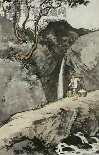 陈少梅 山水人物 轴