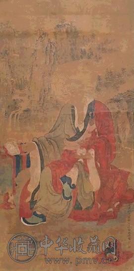 丁云鹏(款) 1587年作 罗汉图 立轴 设色绢本