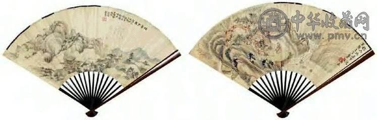 黄裳 山水 成扇