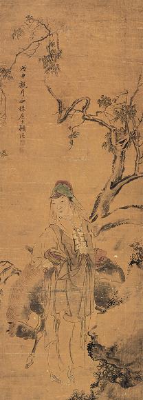 顾洛 1788年作 仕女 立轴 设色纸本