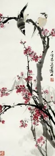 乔木 花鸟 轴
