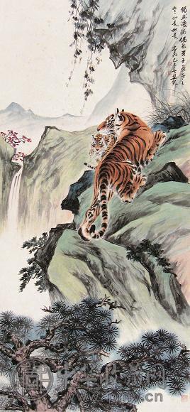 慕凌飞 1979年作 虎 立轴 设色纸本