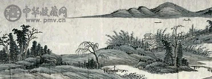 吴华源 山水 手卷 设色纸本