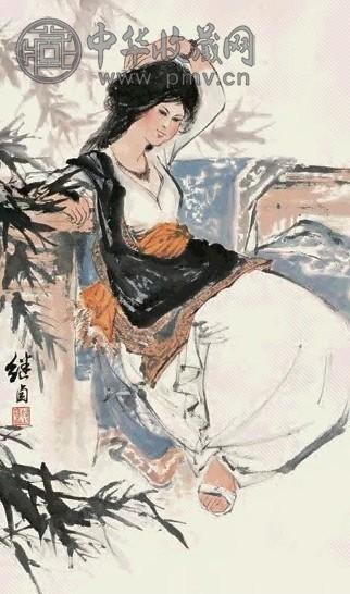 刘继卣 少女 立轴 设色纸本