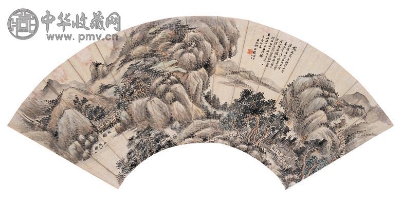 何维朴 1921年作 仿戴熙诗意 立轴 设色纸本