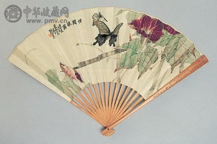 刘奎龄 庚午(1930年)作 怡园晓露 扇面 设色纸本