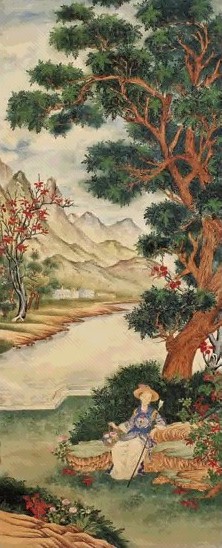郎世宁(款) 西洋人物 立轴 设色绢本