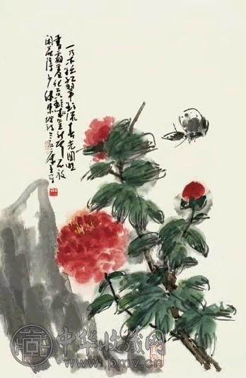 曾宓 东坡诗意 立轴 设色纸本