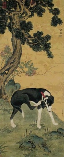 郎世宁 金翅猃 轴