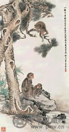 蔡铣 万世封侯图 立轴 设色纸本