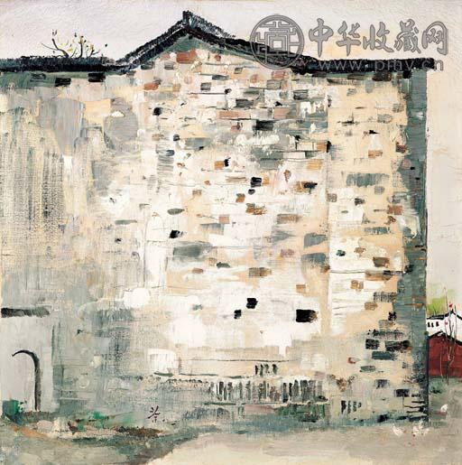 吴冠中 1981年作 老墙 油画 画布