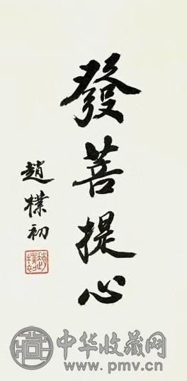 赵朴初 行书“发菩提心” 立轴 水墨纸本