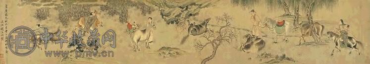 赵孟頫(传) 八骏图 手卷 纸本设色