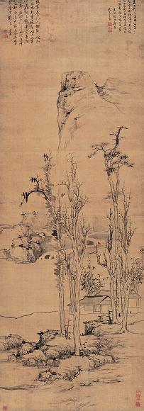 蓝瑛 山水 立轴 绢本