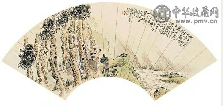 钱慧安 炼丹图 扇面