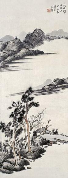 何维朴 山水 立轴 设色纸本