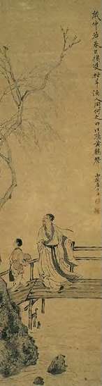 顾洛 清 注听黄鹂声 轴