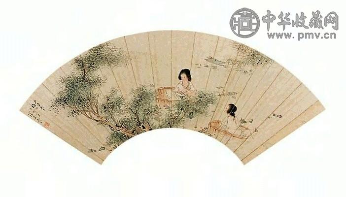 吴光宇 采莲图 扇面