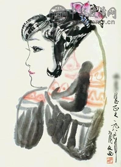 刘文西 1983年作 姑娘肖像 镜心 设色纸本