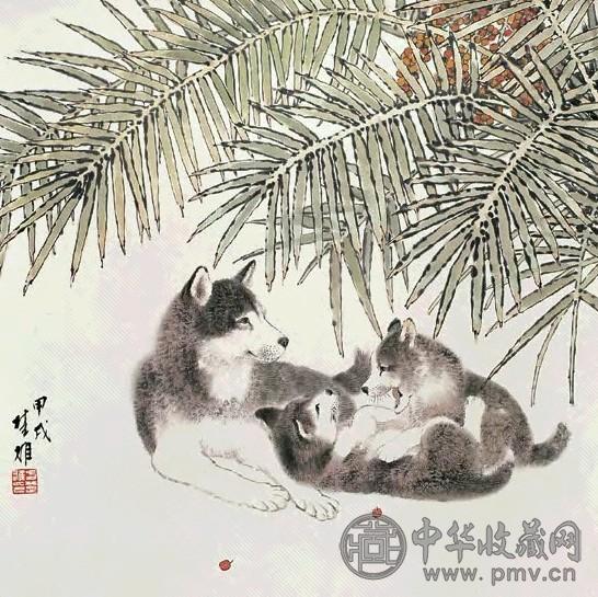 方楚雄 1994年作 母子图 立轴 设色纸本