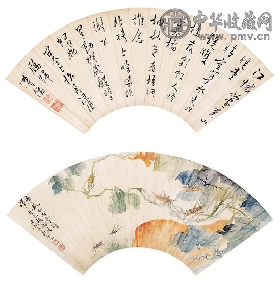 溥儒、吴琴木 书画双挖 设色纸本