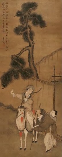 费丹旭 清 木兰从军图 立轴 设色绢本