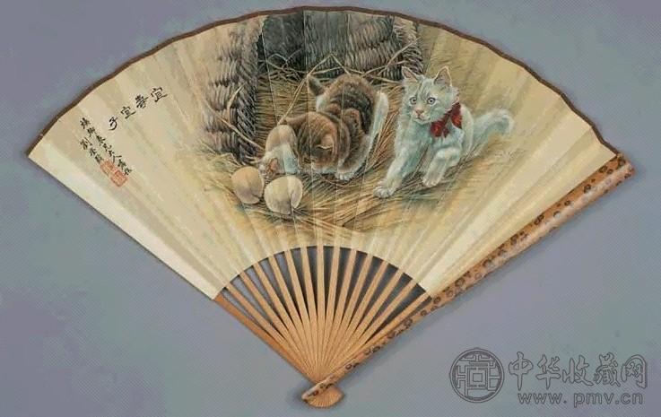 刘奎龄 宜寿宜子图 扇面 设色纸本