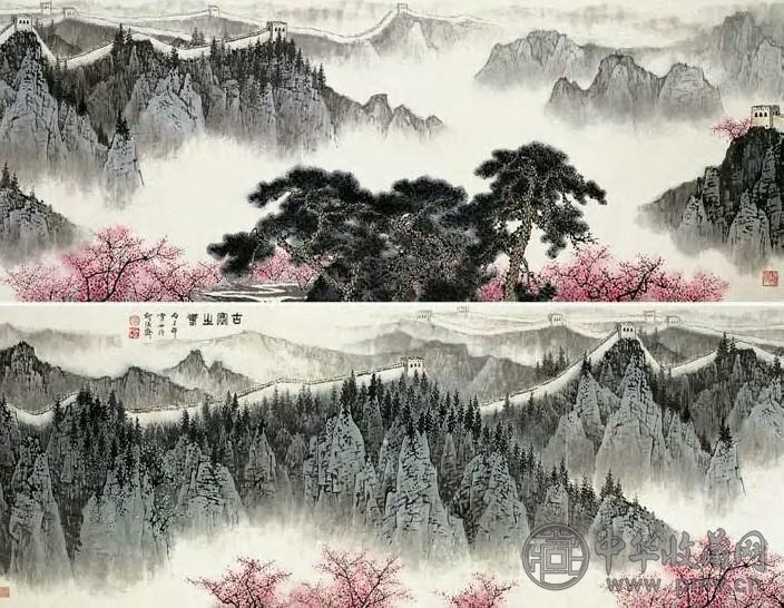 白雪石 古塞之春 镜心