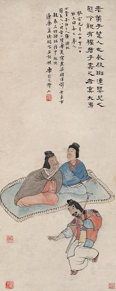 姚华 孝亲图 立轴 设色纸本