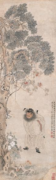 蔡嘉 钟馗 立轴 纸本