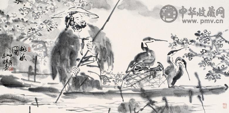 吴山明 2004年作 桃源图 立轴 设色纸本
