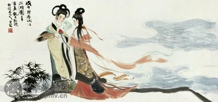 当代 刘旦宅 二湘图 镜片