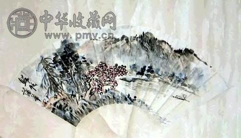 蒲华 山水 扇面 设色纸本